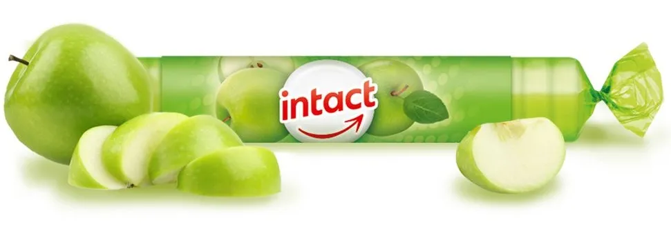 Intact Hroznový cukr s vitaminem C zelené jablko rolička 40 g
