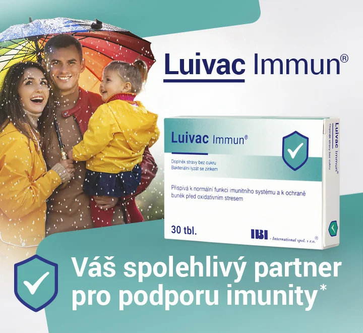 Luivac Immun. Doplněk stravy bez cukru. Bakteriální lyzát se zinkem. Luivac Immun. Doplněk stravy bez cukru. Bakteriální lyzát se zinkem.