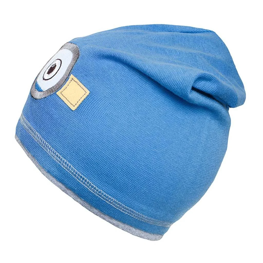 New Baby Podzimní dětská čepička mimoň světle modrá, vel. 110 (4-5r)