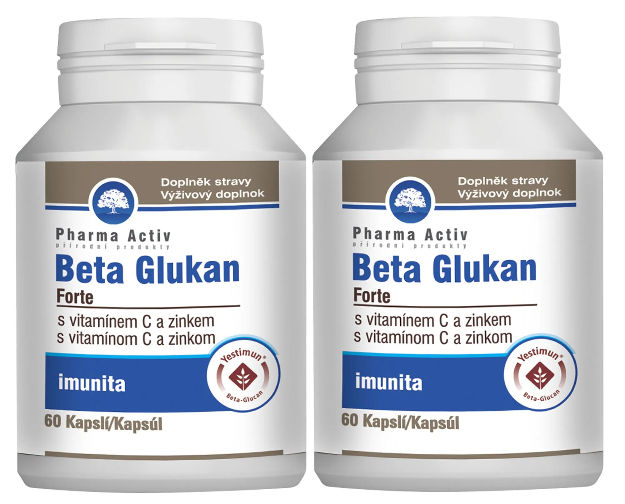 Pharma Activ Beta Glukan Forte vitamín C a zinek 60 kapslí 1+1