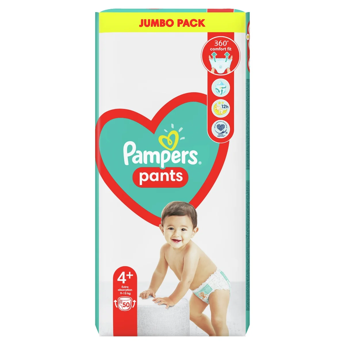 Pampers Pants vel. 4+ Jumbo Pack 9-15 kg plenkové kalhotky 50 ks