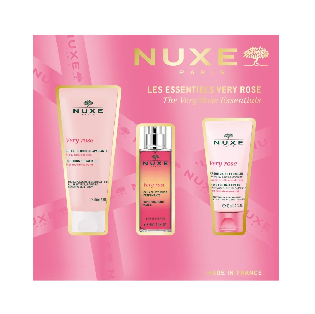 Nuxe The Very Rose Esentials dárková sada 3 ks