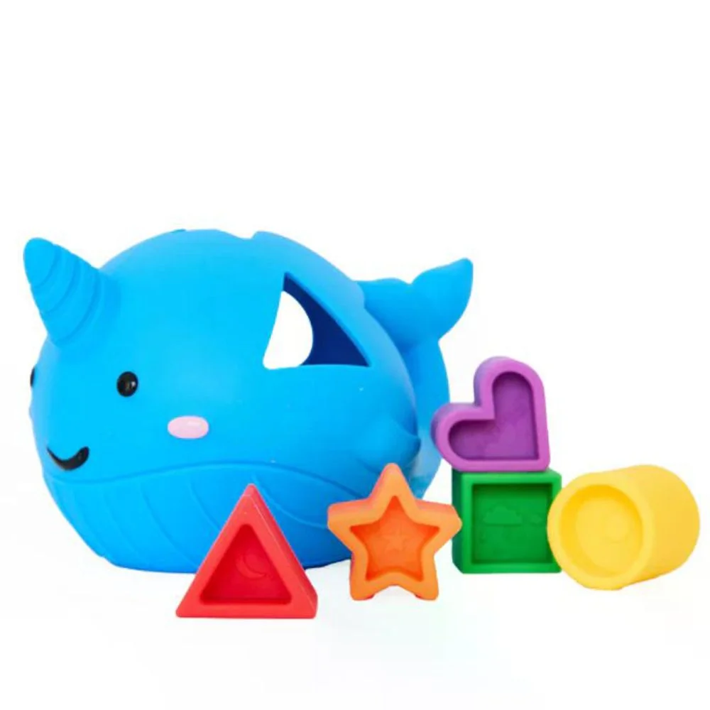 Jellystone Designs Silikonové třídění tvarů Narval, duhové