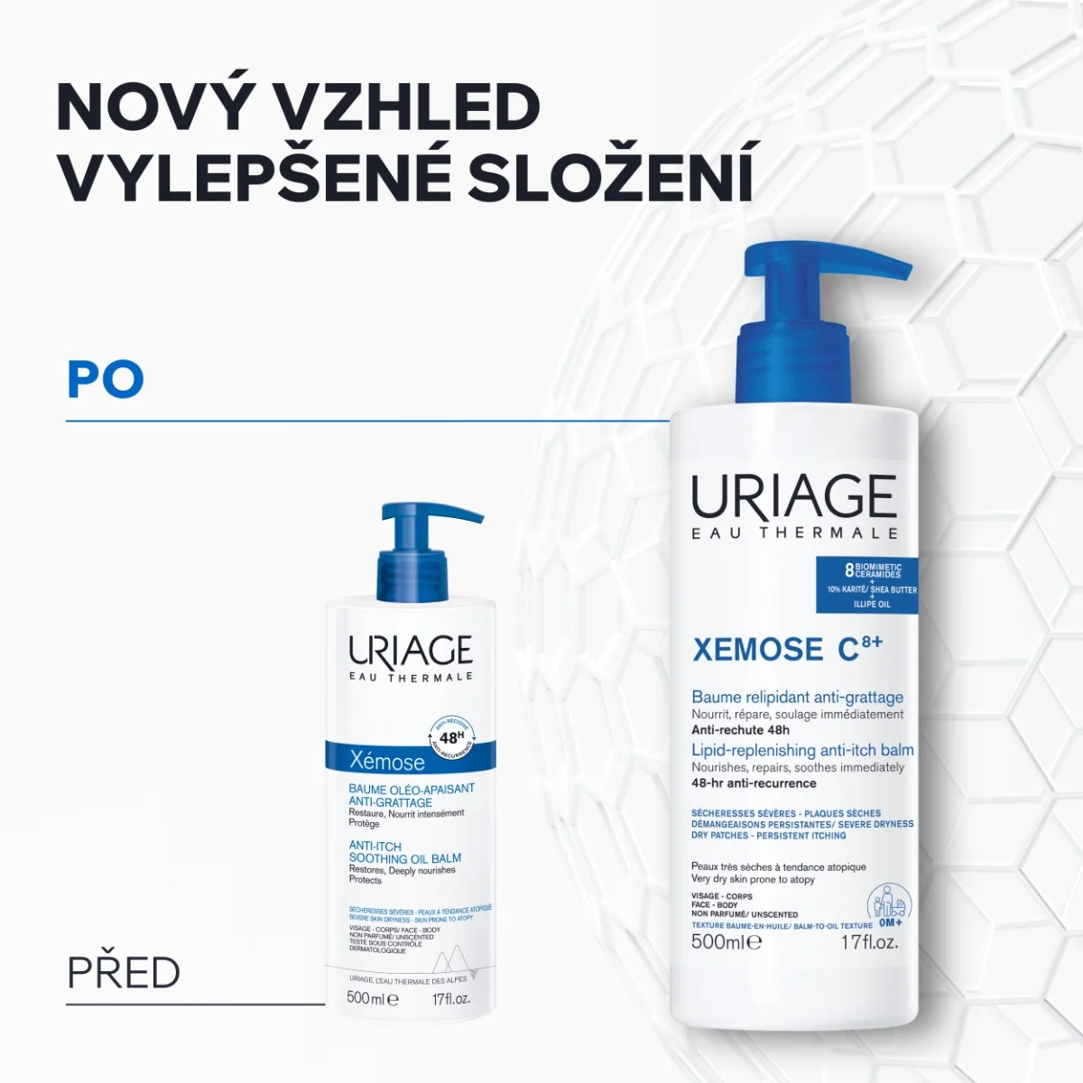 Uriage Xémose C8+ Zklidňující olejový balzám 500 ml
