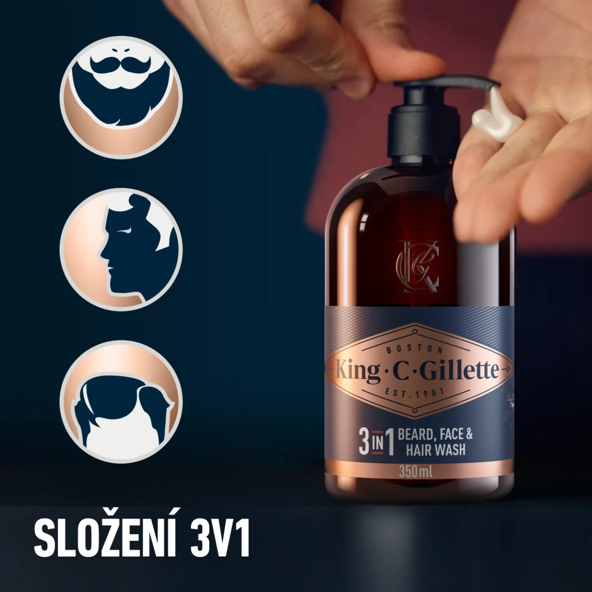 Gillette King C. Gillette šampon na vousy 350 ml