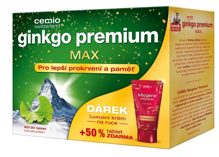 Cemio Ginkgo Premium Max 60 + 30 tablet + dárek 2017