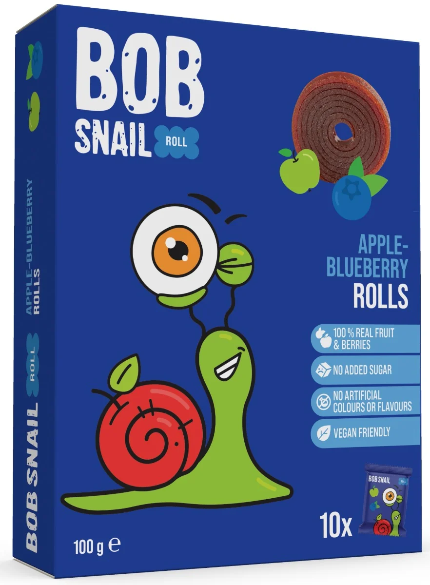 ŠNEK BOB jablko-borůvka ovocné rolky 100 g