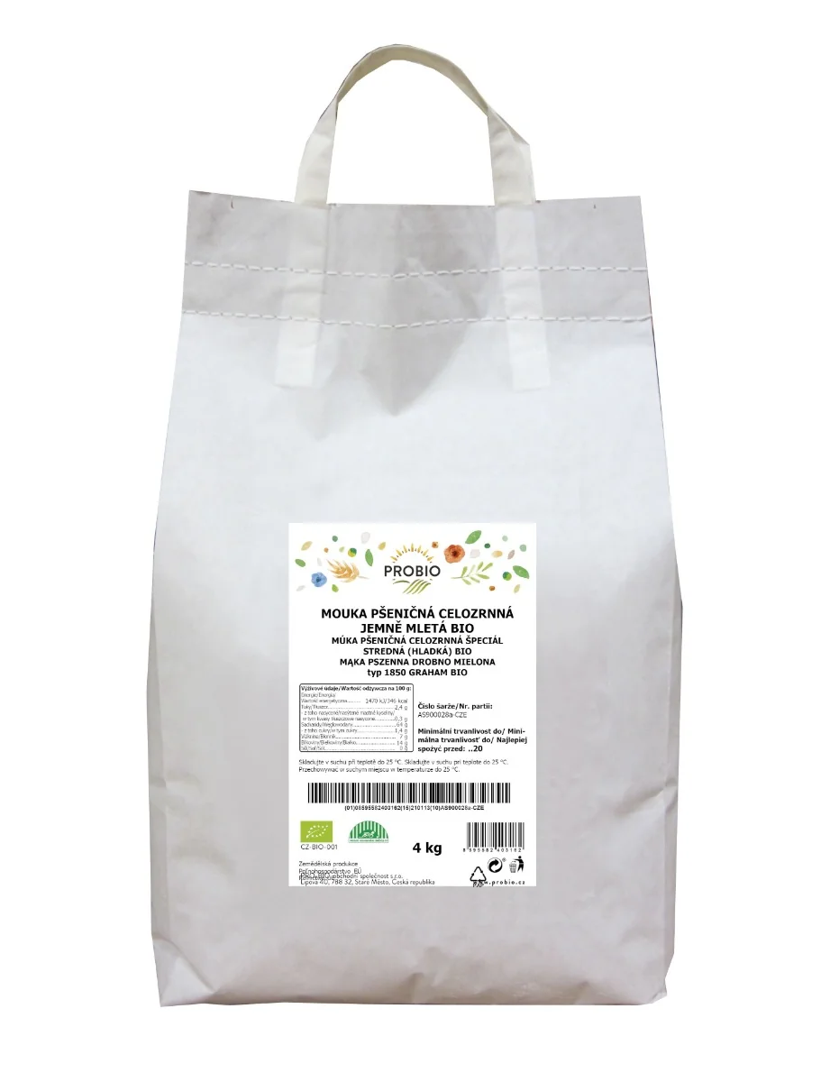 PROBIO Gastro Mouka pšeničná celozrnná jemně mletá BIO 4 kg