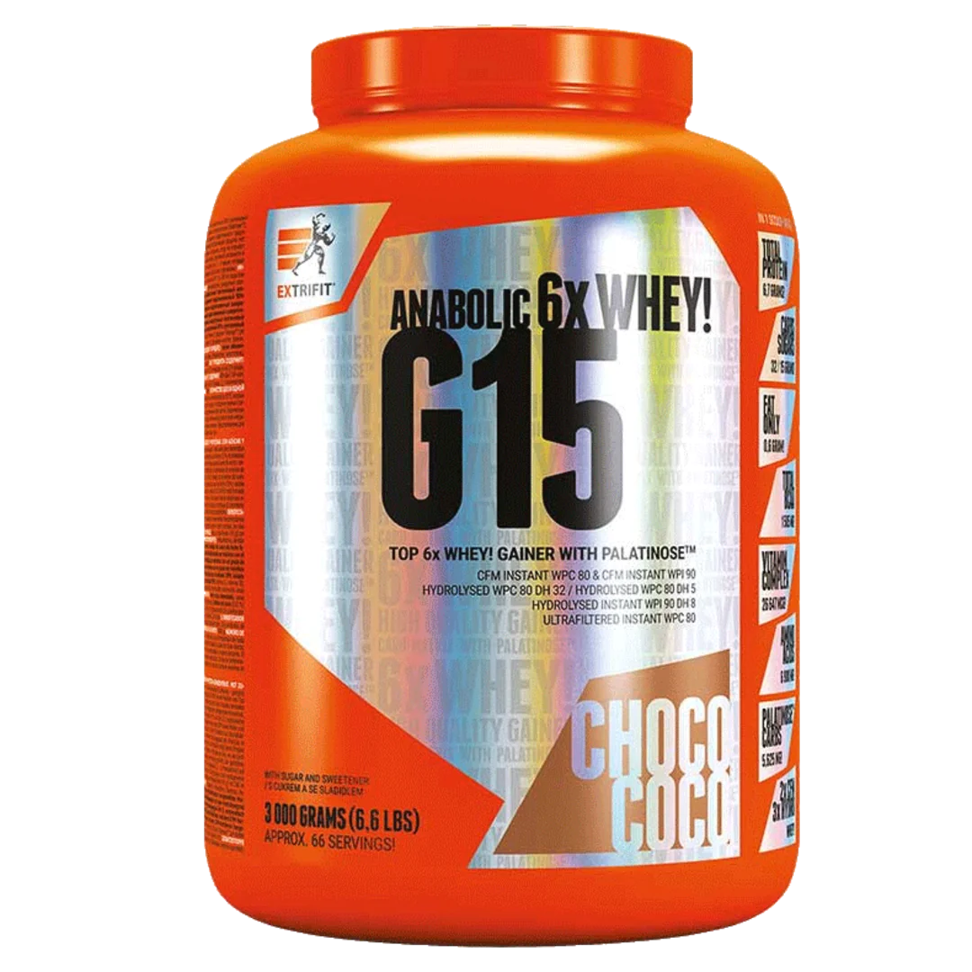 Extrifit G15 Anabolic Gainer 3kg - jahoda, banán