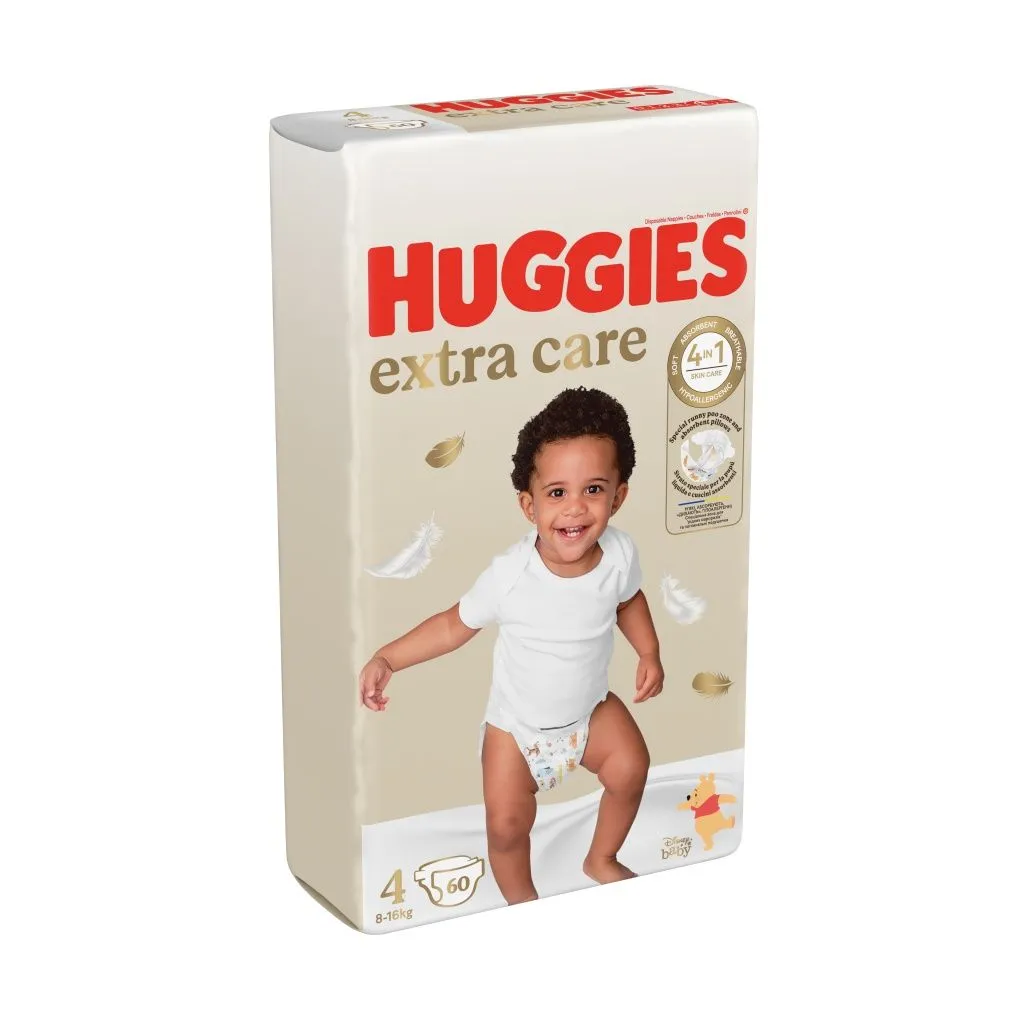 Huggies Extra Care 4 8–16 kg dětské pleny 60 ks