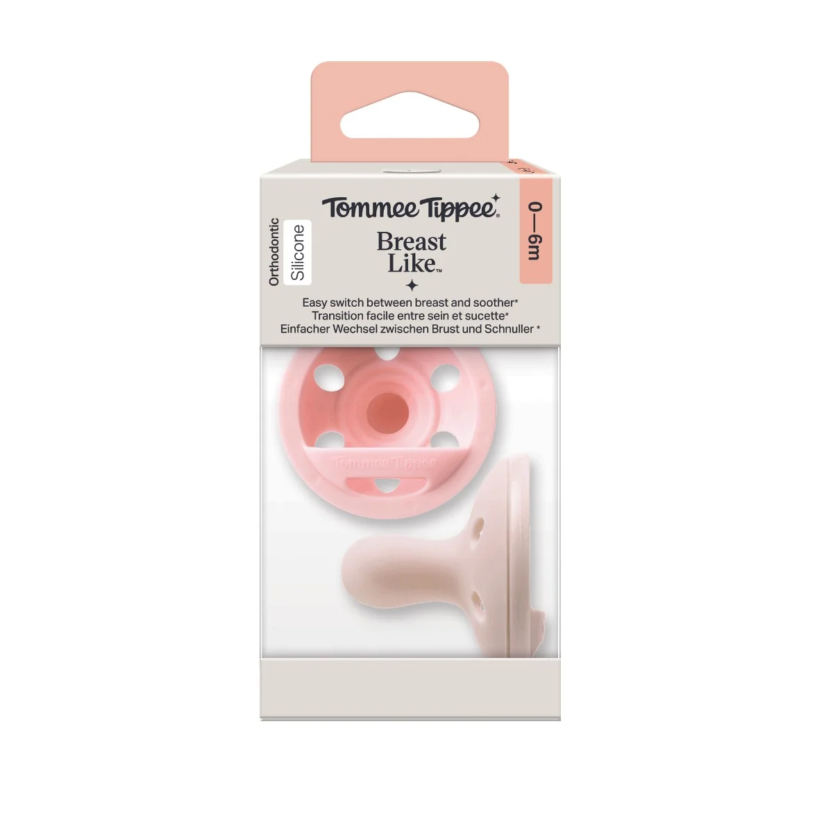 Tommee Tippee Breast-like silikonový dudlík 0-6m, Girl 2 ks růžová