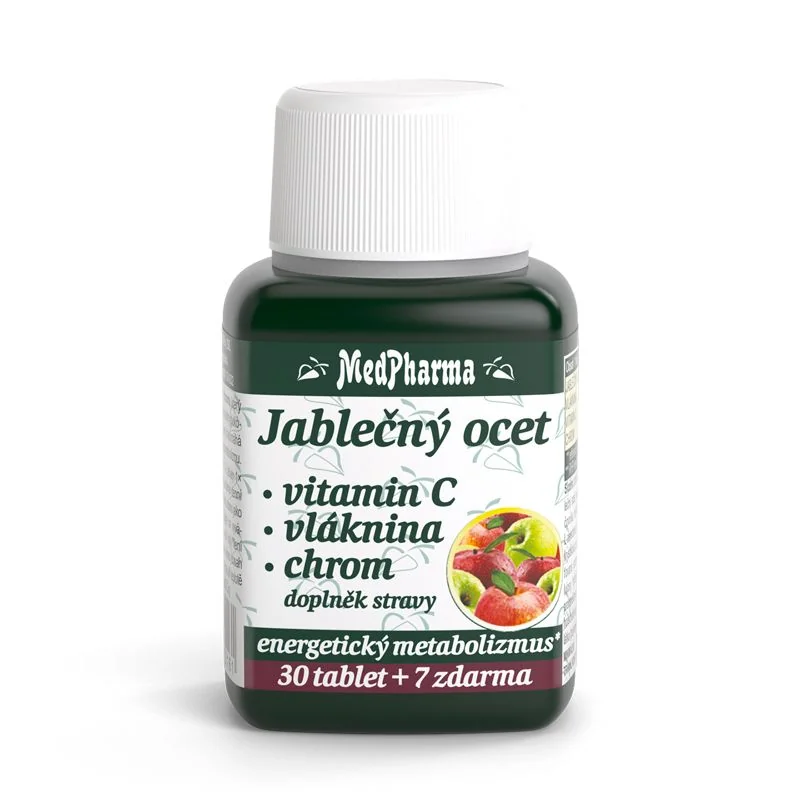 MedPharma Jablečný ocet + vitamin C + vláknina + chrom 37 tablet