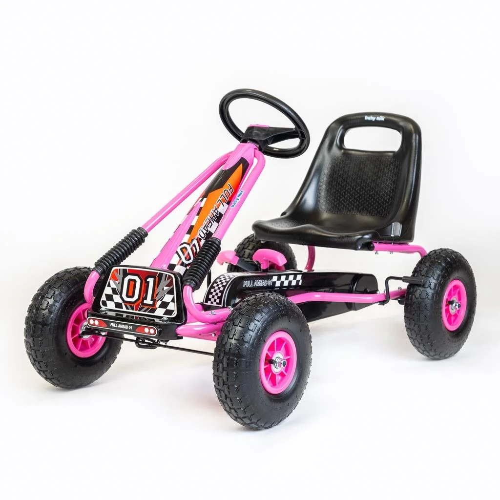 Baby Mix Dětská šlapací motokára Go-kart  Razor růžová 