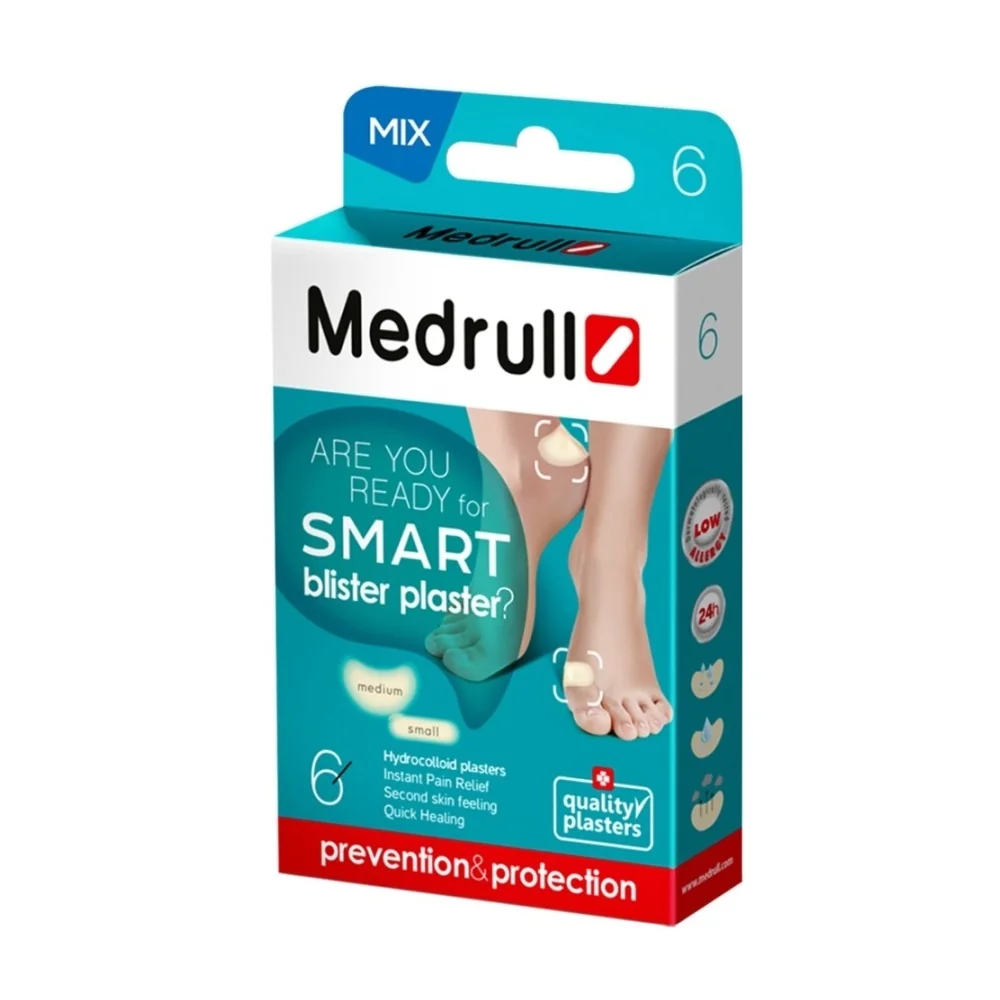 Medrull SMART hydrokoloidní náplast na puchýře 6 ks