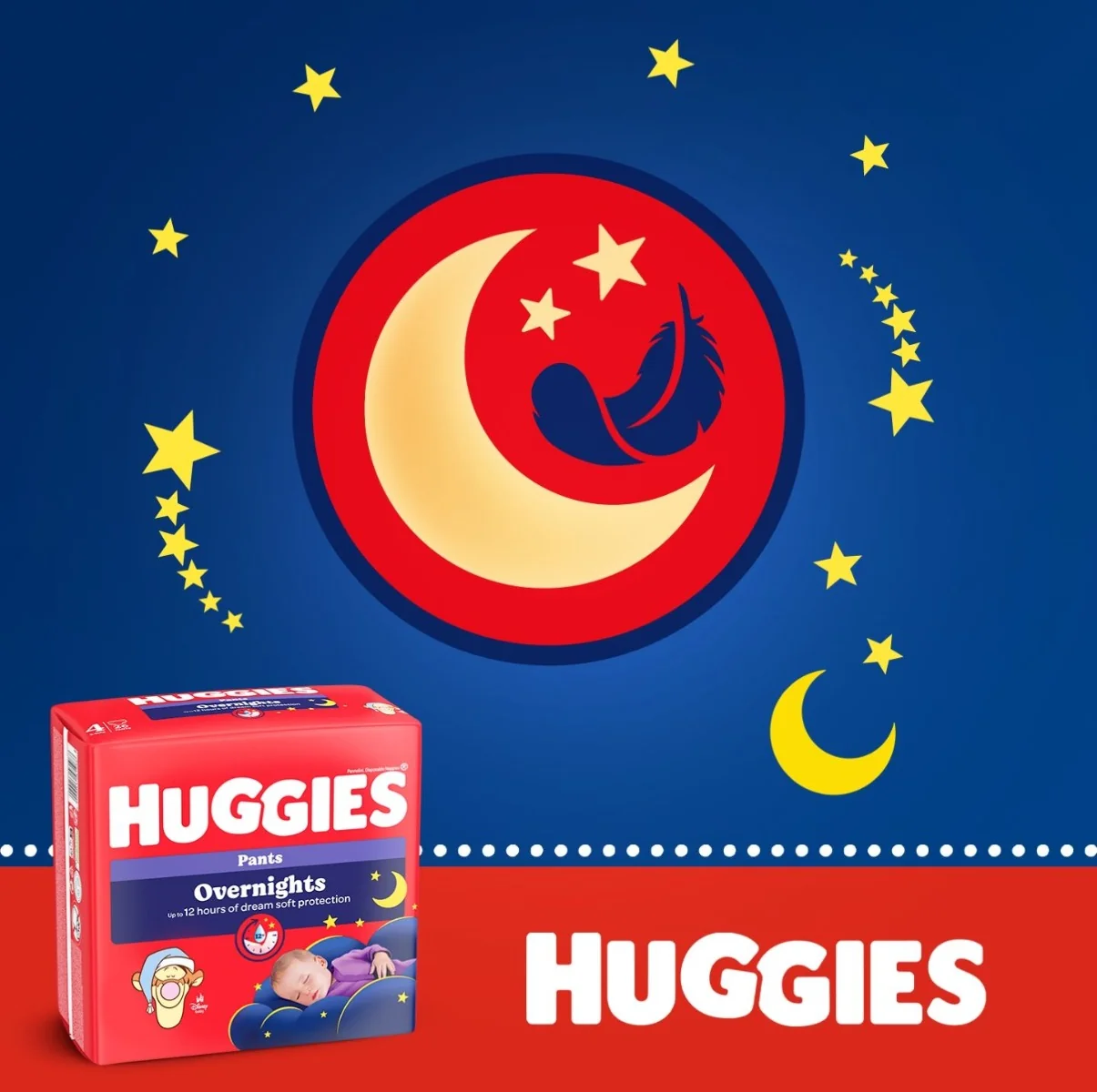 Huggies Overnights Pants 4 9-14 kg dětské pleny 26 ks