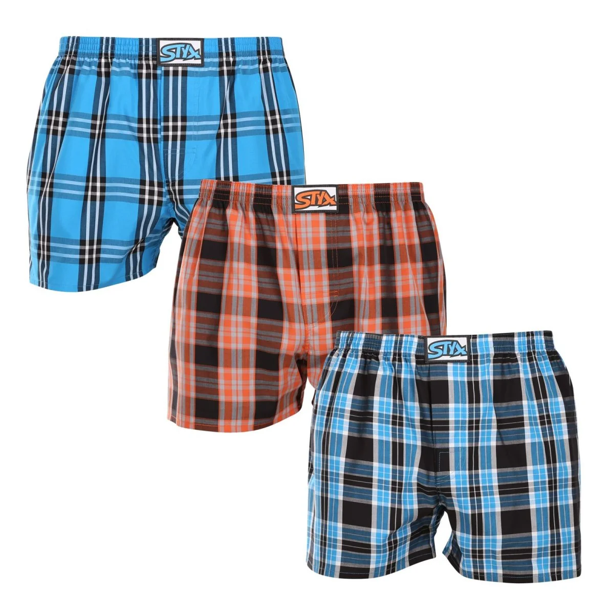 Styx 3PACK pánské trenky klasická guma vícebarevné (3A102230) L