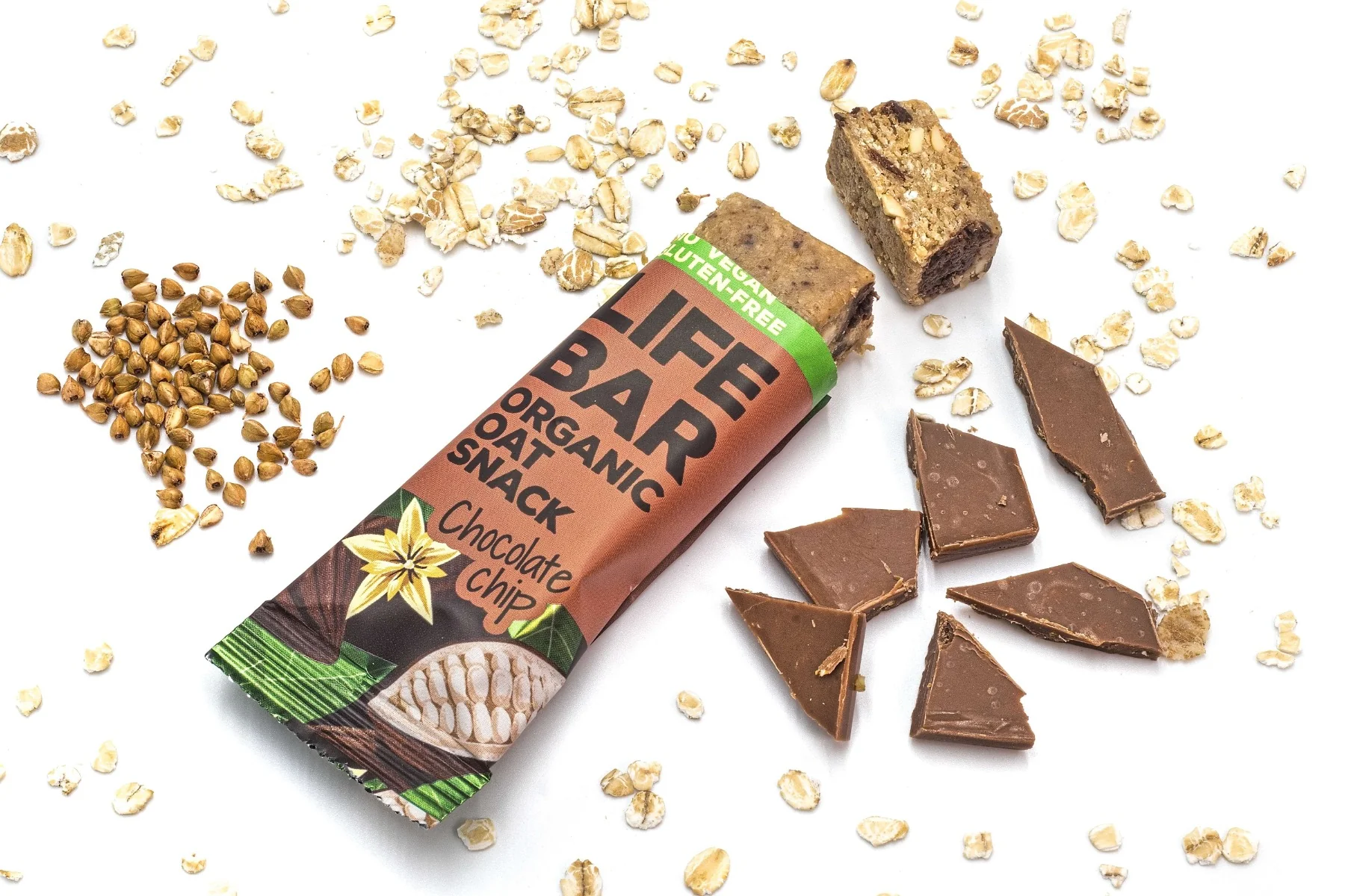 LifeFood Lifebar Oat Snack s kousky čokolády BIO 40 g