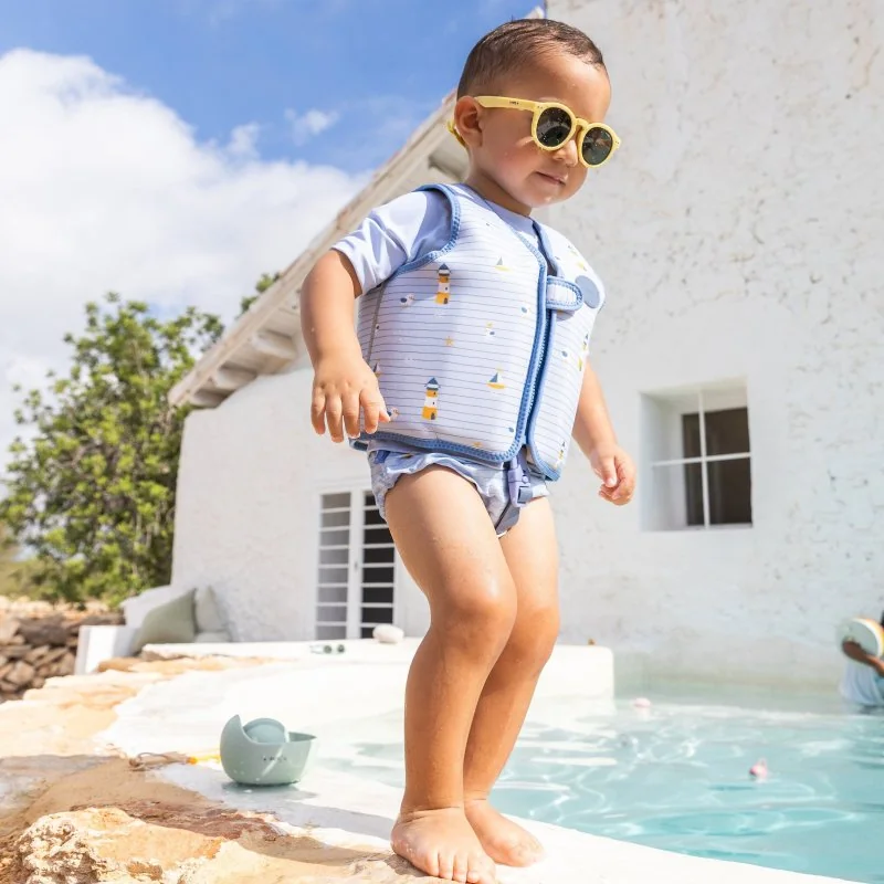 Saro Baby plavecká neoprenová vesta s UV ochranou (1-3r) Navy Hugs