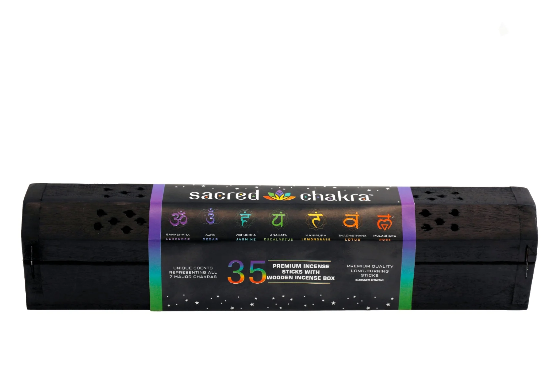 Sifcon Sada vonných tyčinek a dřevěná krabička 35 ks