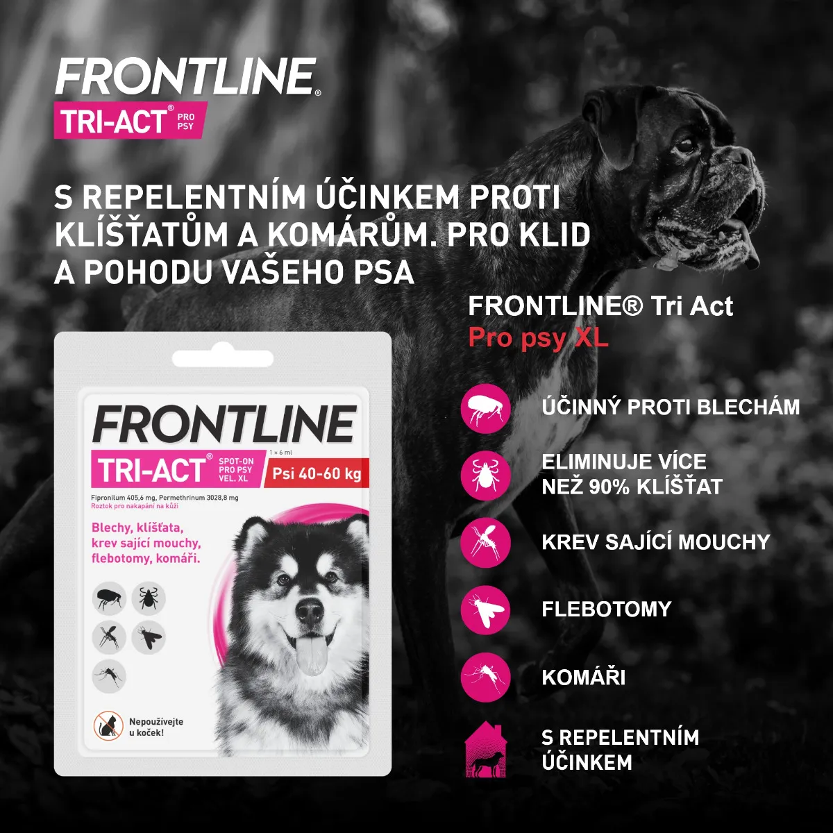 FRONTLINE TRI-ACT pro psy 40-60 kg (XL) 1 pipeta