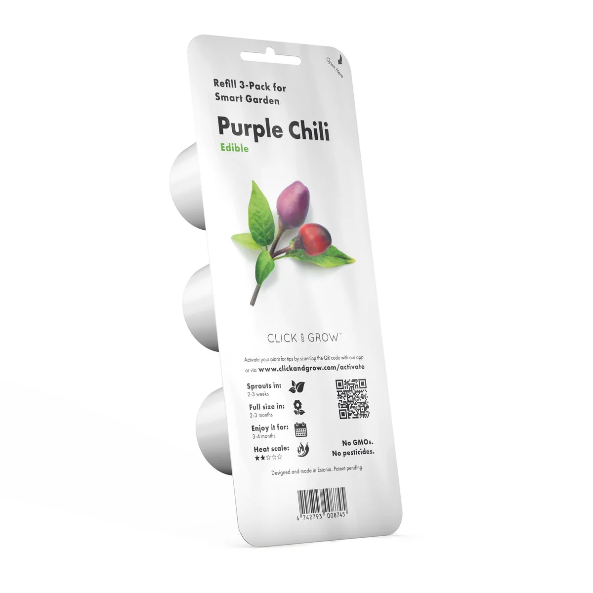 Click & Grow Náplň pro chytré květináče 3 ks - fialové chilli
