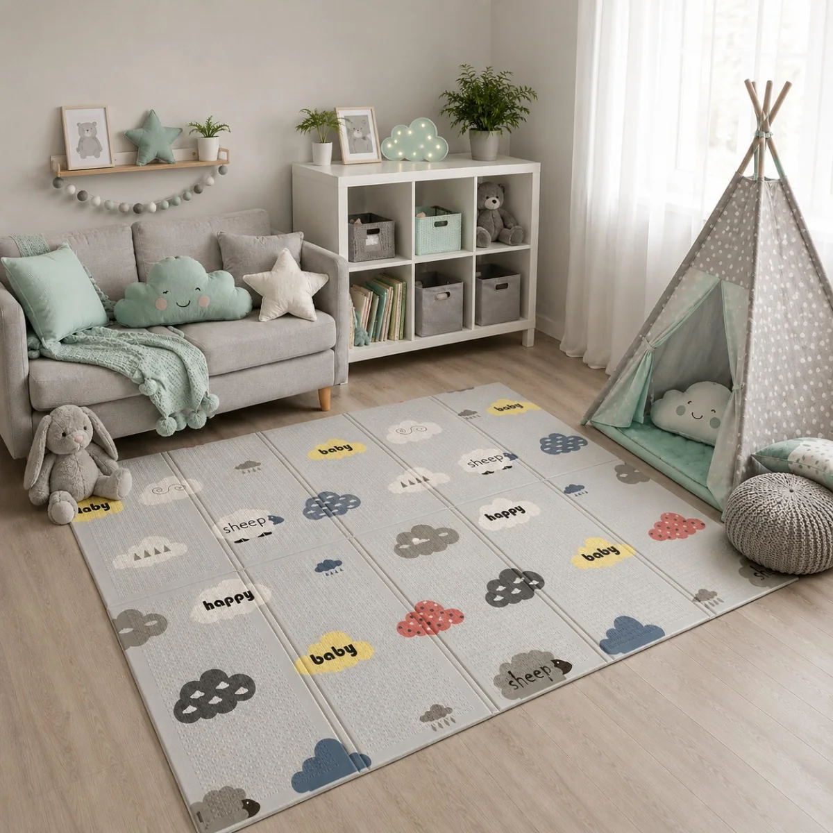 Toyz Skládací pěnová podložka oboustranná, 180x150x1 cm - Lesní procházka