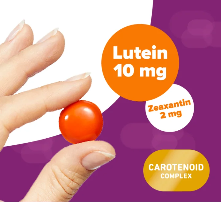 Dr. Max Lutein Smart Chews 30 želé tablet. Lutein 10 mg, zeaxantin 2 mg, carotenoid complex. Dr. Max Lutein Smart Chews 30 želé tablet. Lutein 10 mg, zeaxantin 2 mg, carotenoid complex.