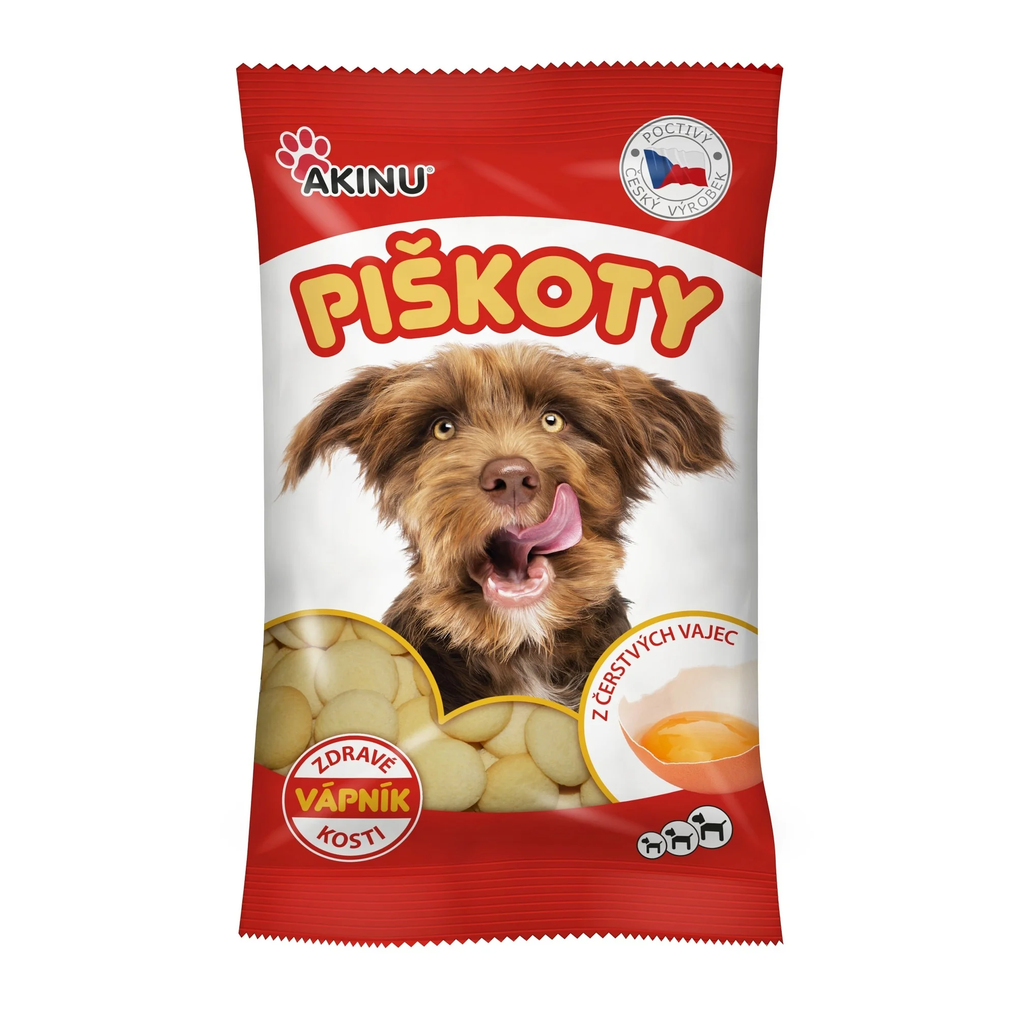 Akinu Piškoty s vápníkem pamlsek pro psy 8 x 120 g