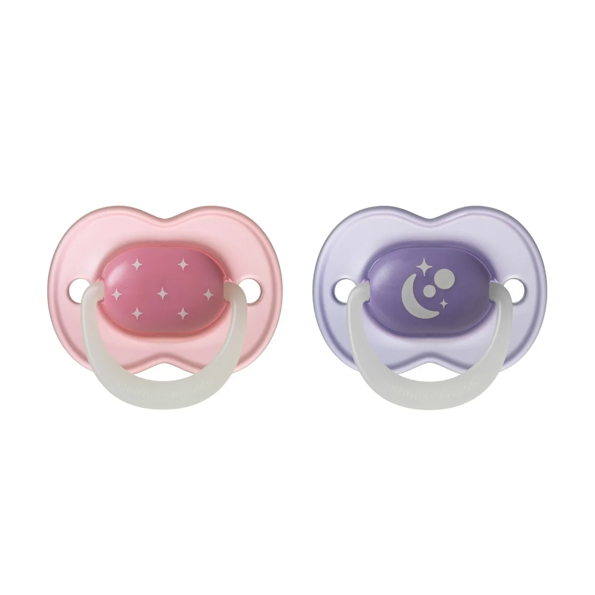 Tommee Tippee Night silikonový dudlík 6-18m, Girl 2 ks růžová