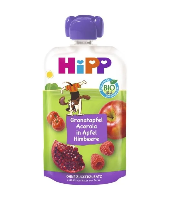 Hipp BIO Hippies jablko-malina-granátové jablko-acerola 100 g