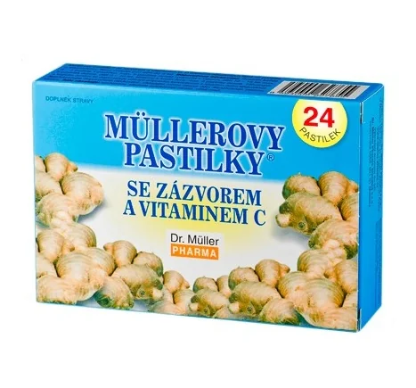 Dr. Müller Müllerovy pastilky se zázvorem a vitaminem C 24 pastilek