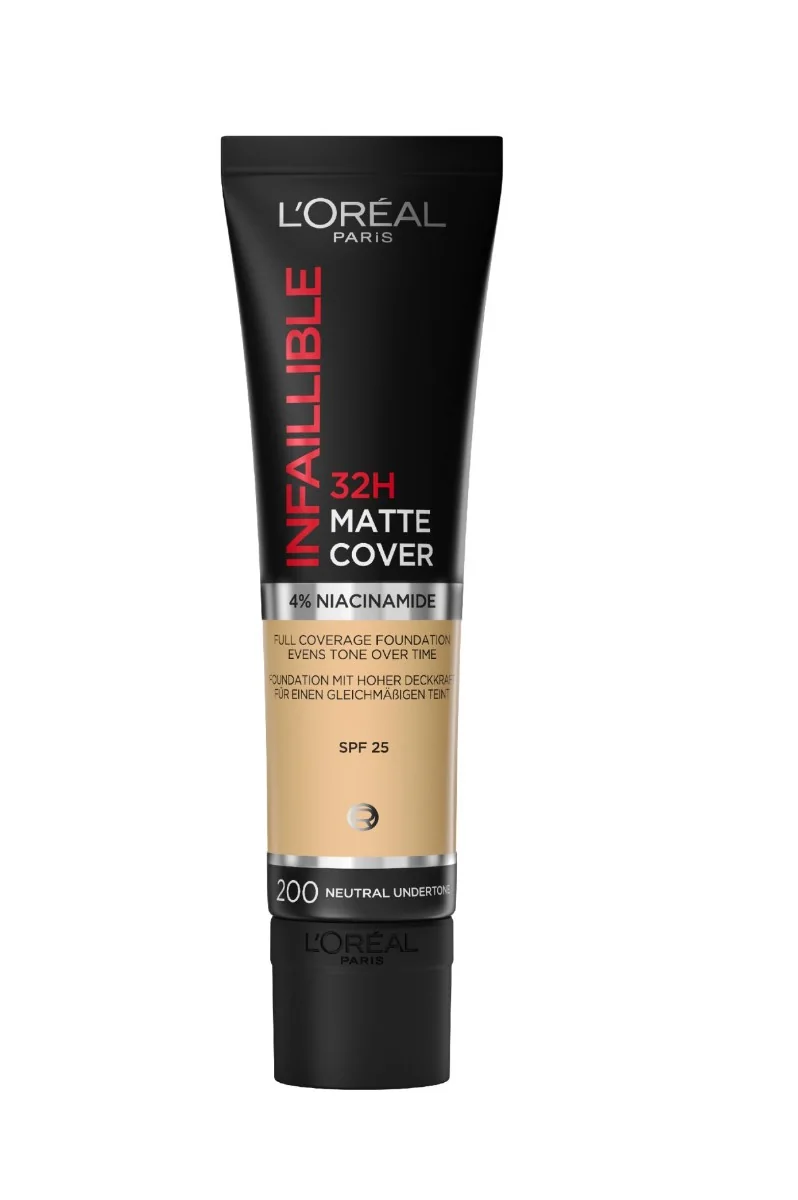 Loréal Paris Infaillible 32H Matte Cover odstín 200 Neutral Undertone dlouhotrvající make-up 30 ml