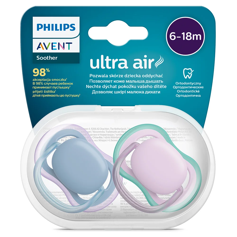 Philips Avent Šidítko Ultra air 6–18m dívka 2 ks