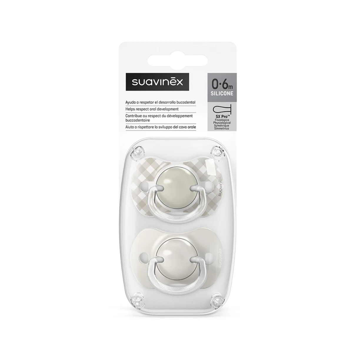 Suavinex Dudlík SX PRO fyziologický WILD & FREE 0-6 m 2 ks krémový
