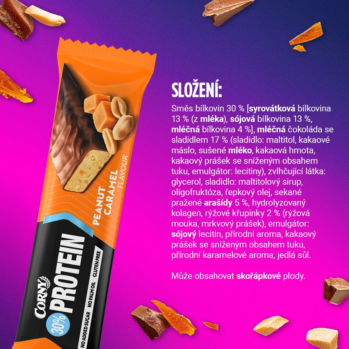 Corny Protein 30% arašídy-karamel 50 g