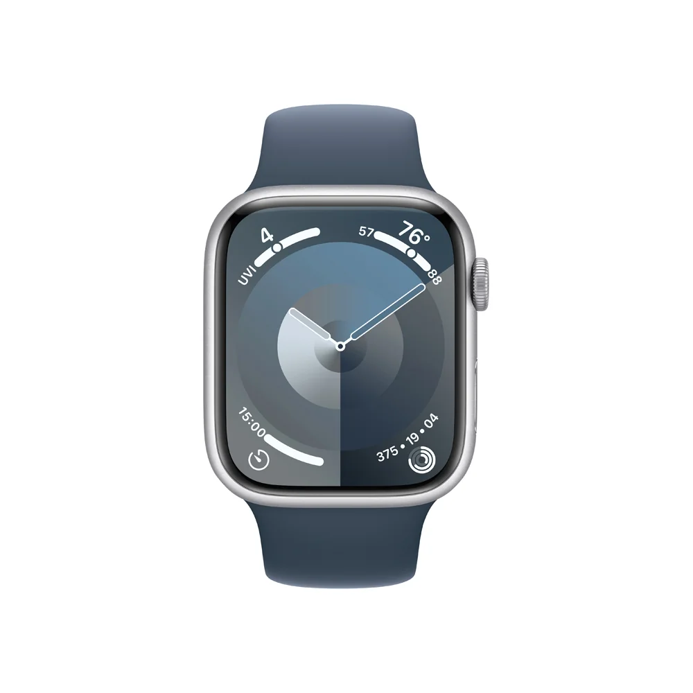 Apple Watch S9 45 mm sport band S/M smart hodinky Silver/Storm Blue