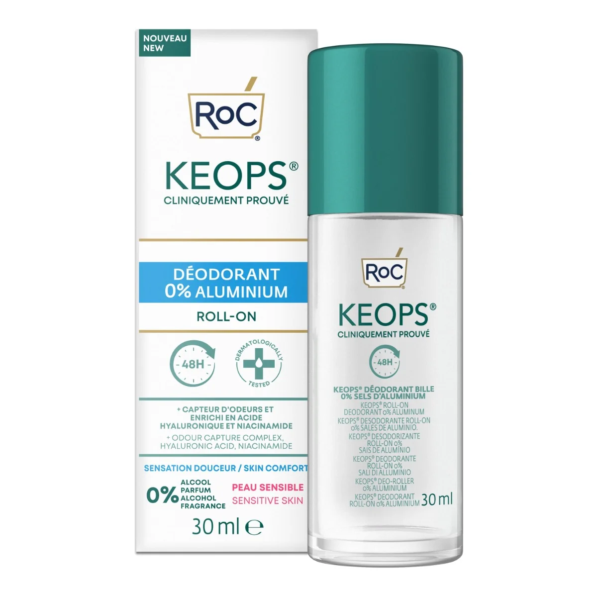 RoC Keops Deodorant 0 % hliníku roll-on 30 ml