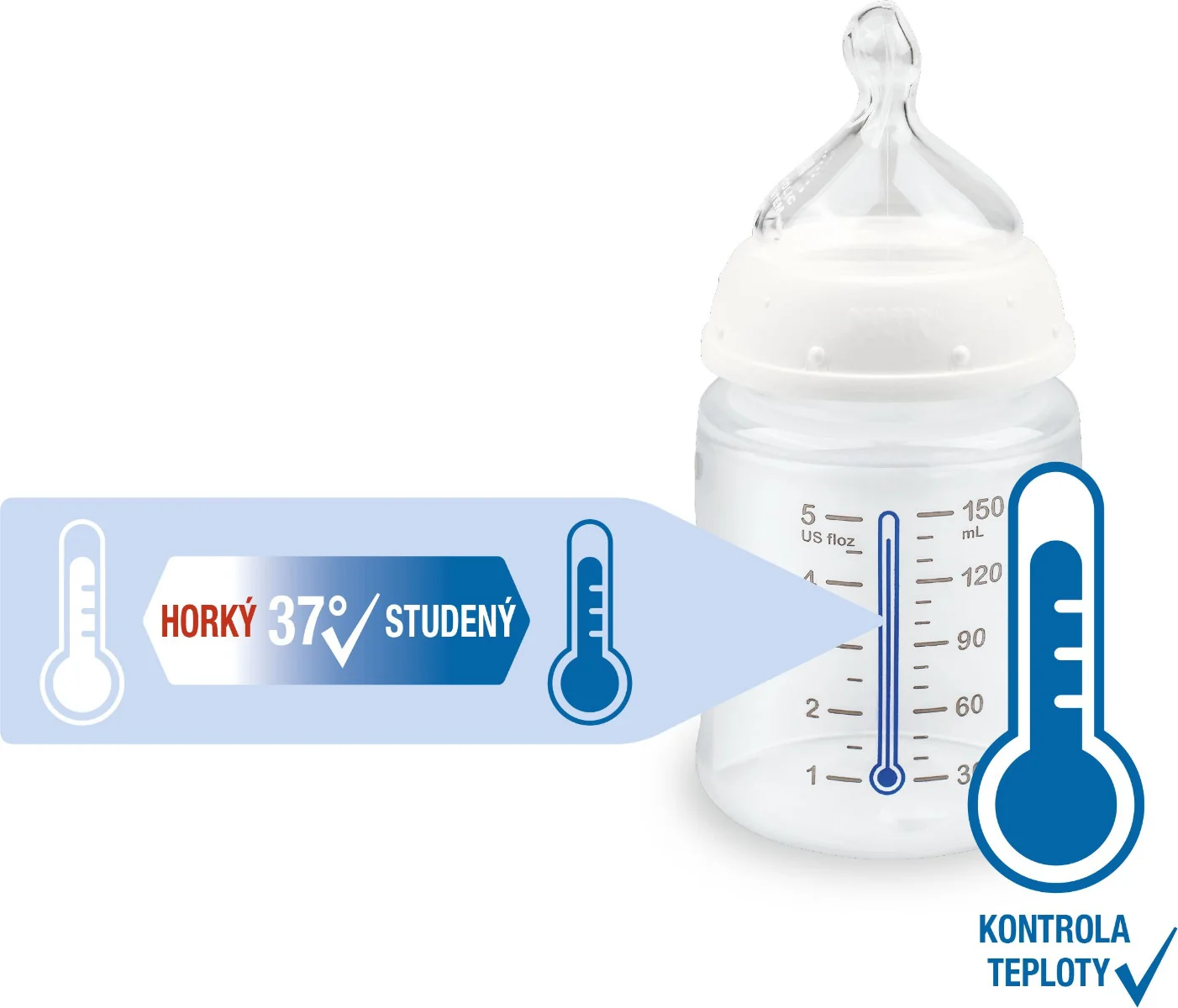 NUK FC+ Láhev s kontrolou teploty 150 ml 1 ks