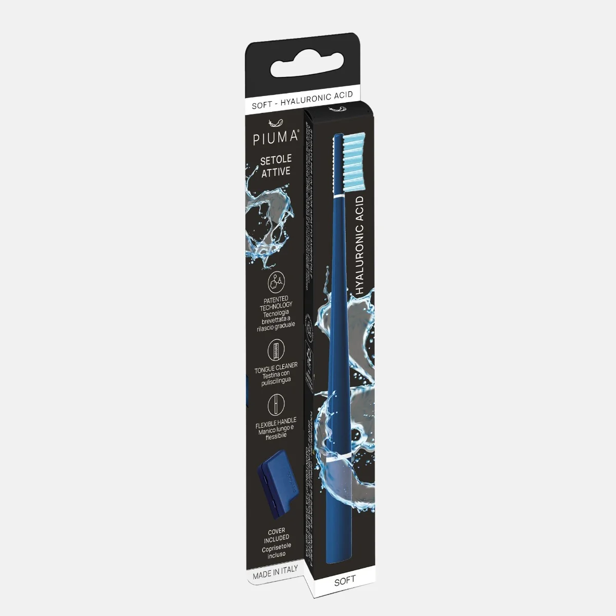Piuma Zubní kartáček s kyselinou hyaluronovou Soft 1 ks Hyaluronic Blue