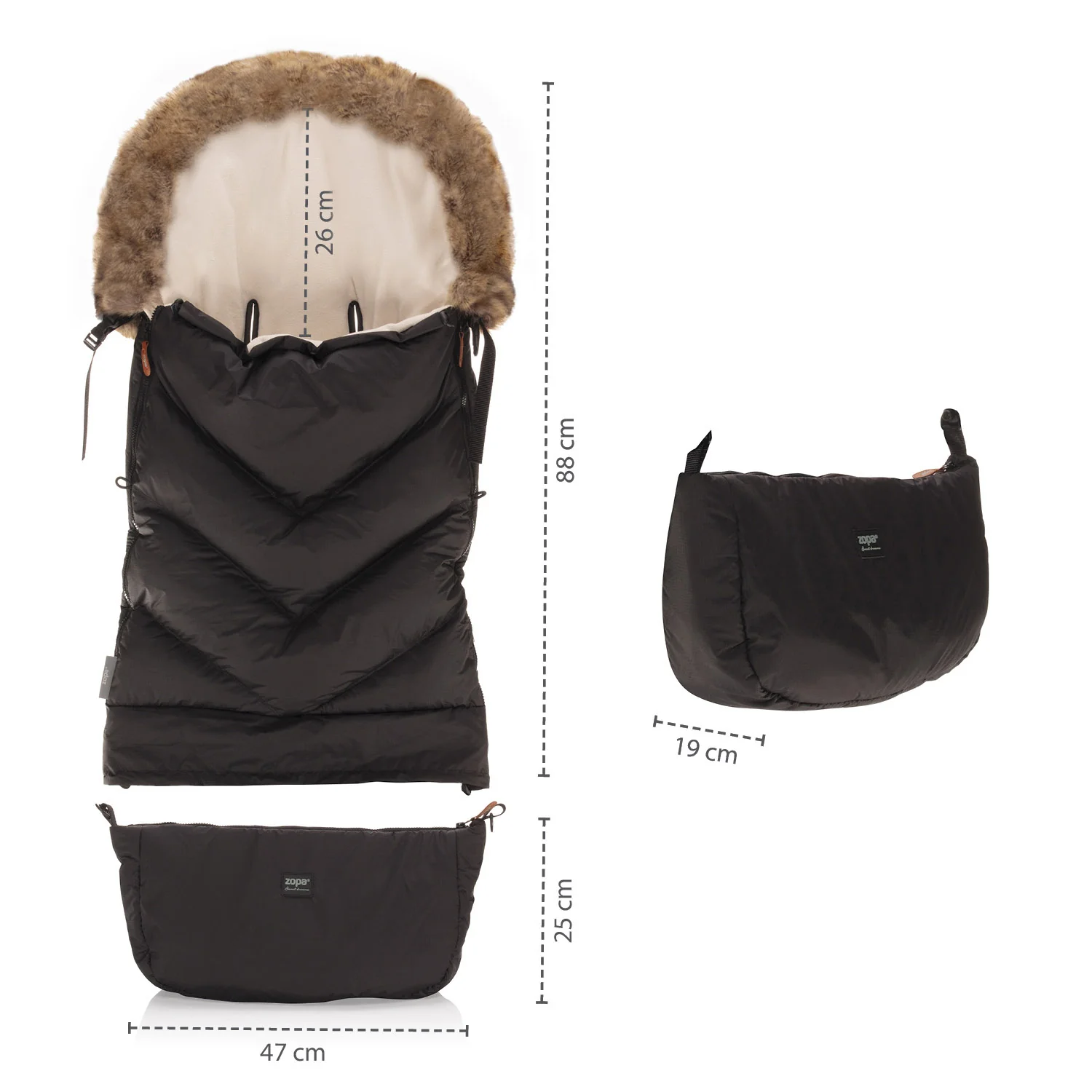 Zopa Zimní fusak Fluffy Combi, Foggy Grey 3