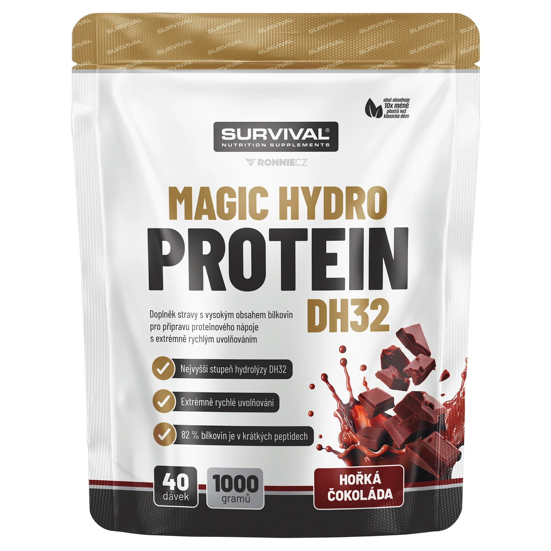 Survival Magic Hydro Protein DH32 1000 g hořká čokoláda
