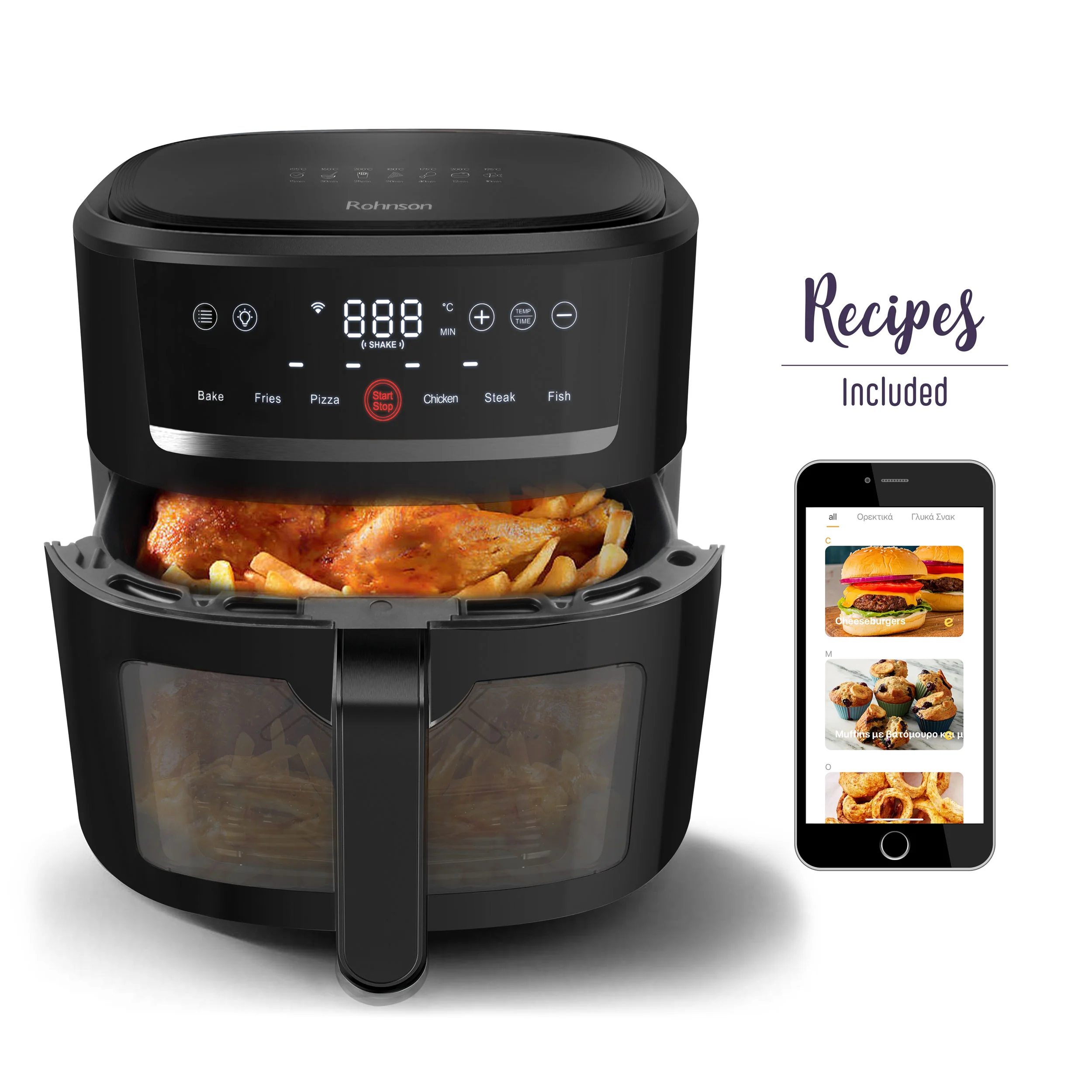 Rohnson Horkovzdušná fritéza R-2834 SmartChef XL Wi-Fi – 8 l