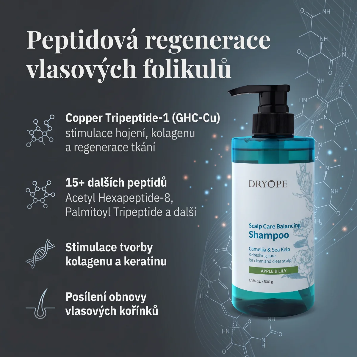 DRYOPE Apple&Lily šampon proti lupům 500 ml
