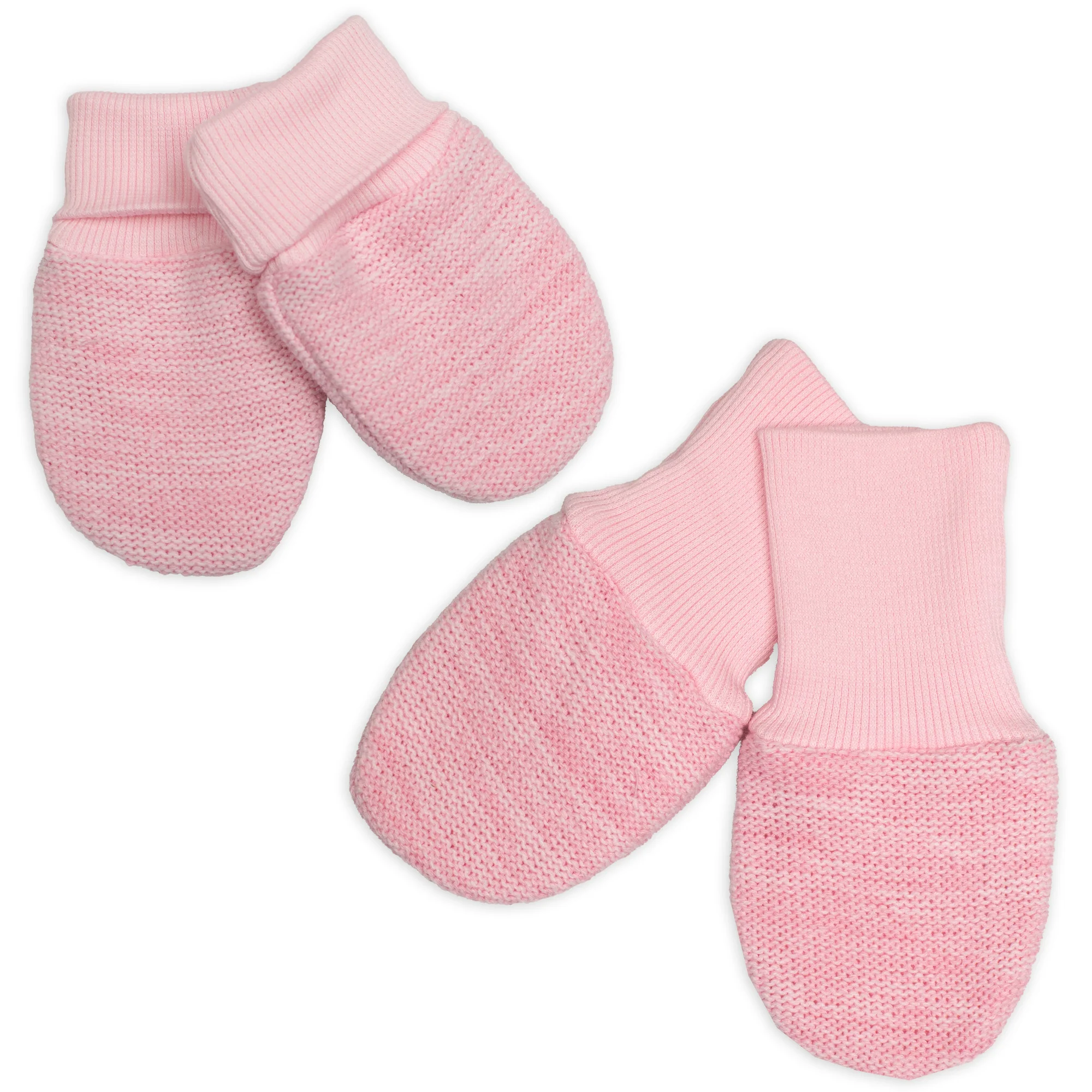 Baby Nellys Pletené kojenecké rukavičky vel. 56/68 - 1 pár, růžový melírek