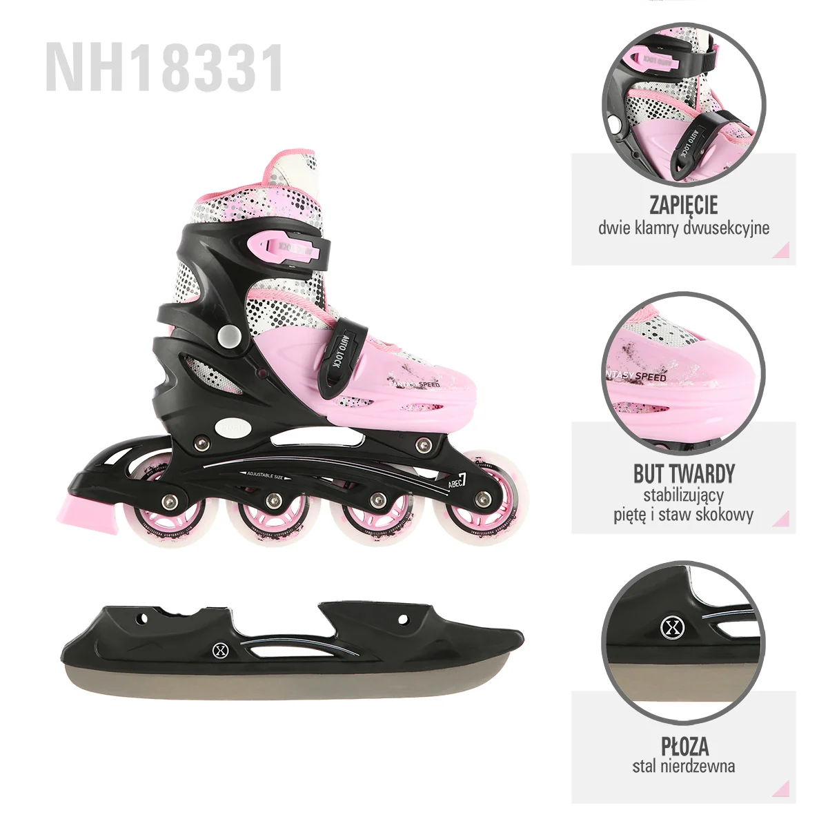 NILS EXTREME Brusle NH18331 4v1 růžové Velikost: S(31-34)