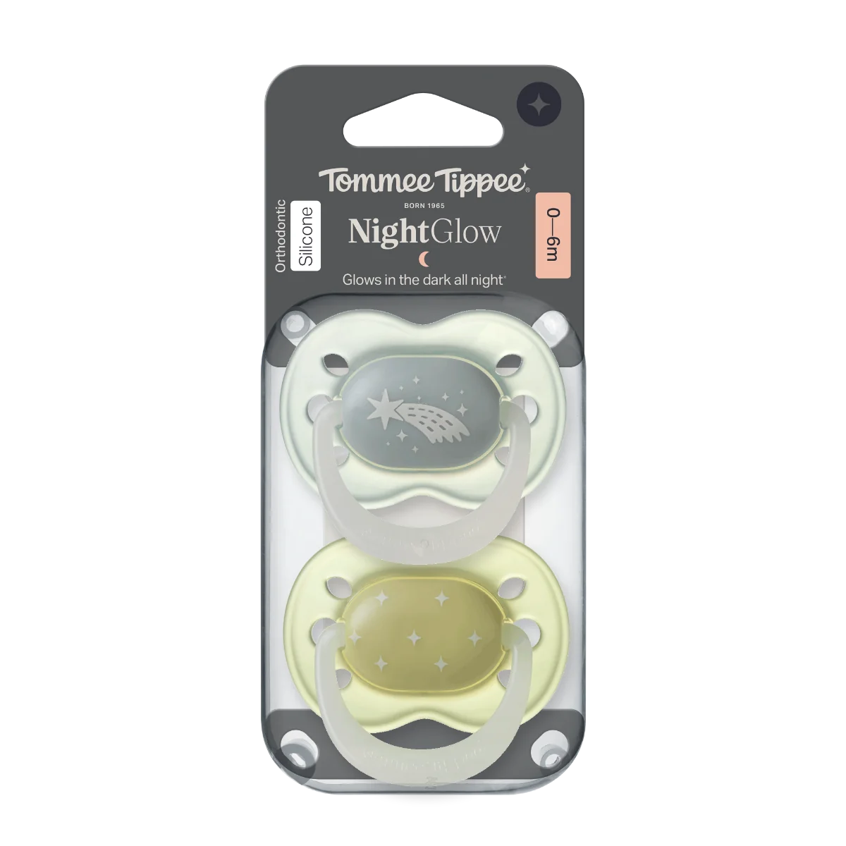 Tommee Tippee SIlikonový dudlík Night 0-6m 2 ks více barevných variant