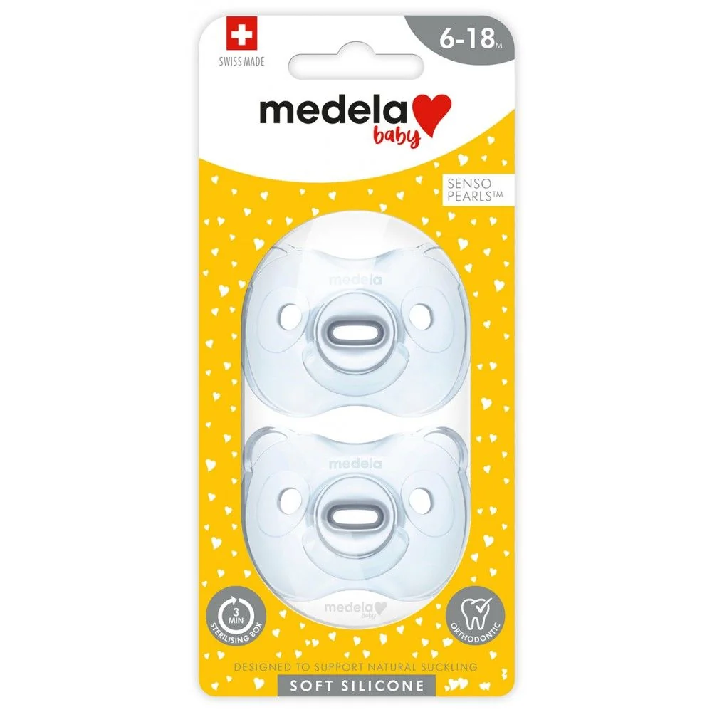 Medela Baby Měkký celosilikonový dudlík chlapec 6-18m 2 ks