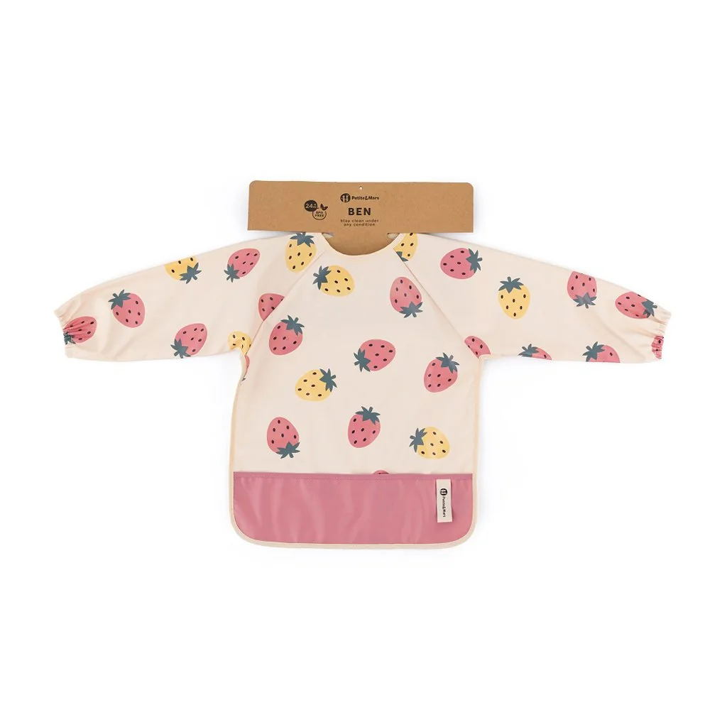 Petite&Mars Bryndák s dlouhým rukávem Ben Beige Strawberies 