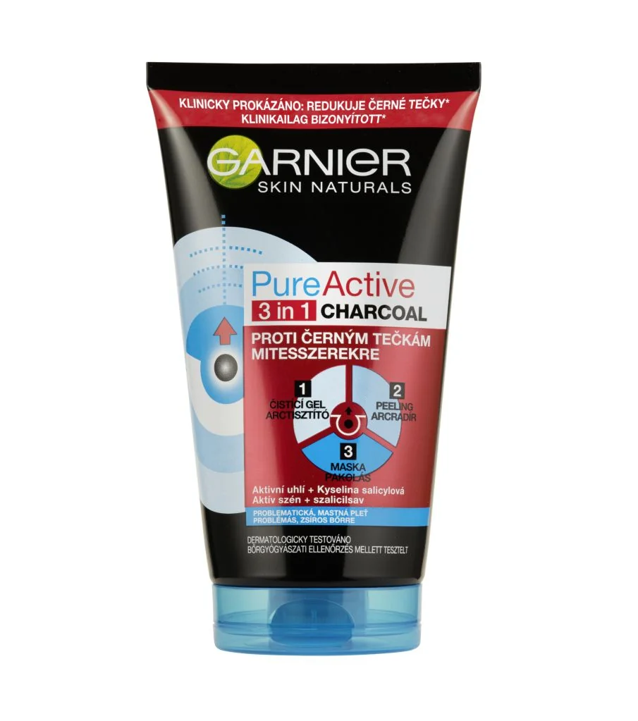 Garnier Pure Active Čisticí gel 3v1 na černé tečky 150 ml