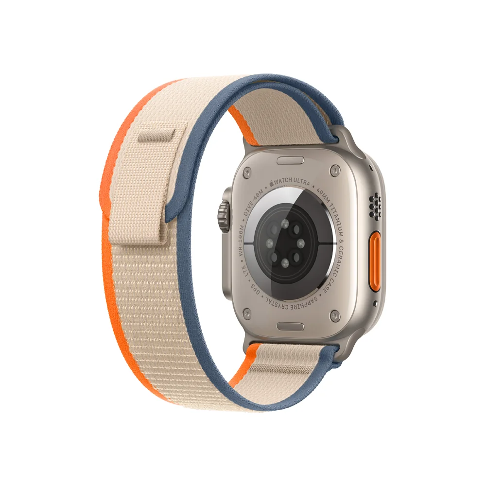 Apple Watch Ultra 2 49 mm Trail loop S/M smart hodinky Titan/Orange-Beige